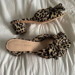 Loeffler Randall Women's Leopard Print Knot Slide Sandals